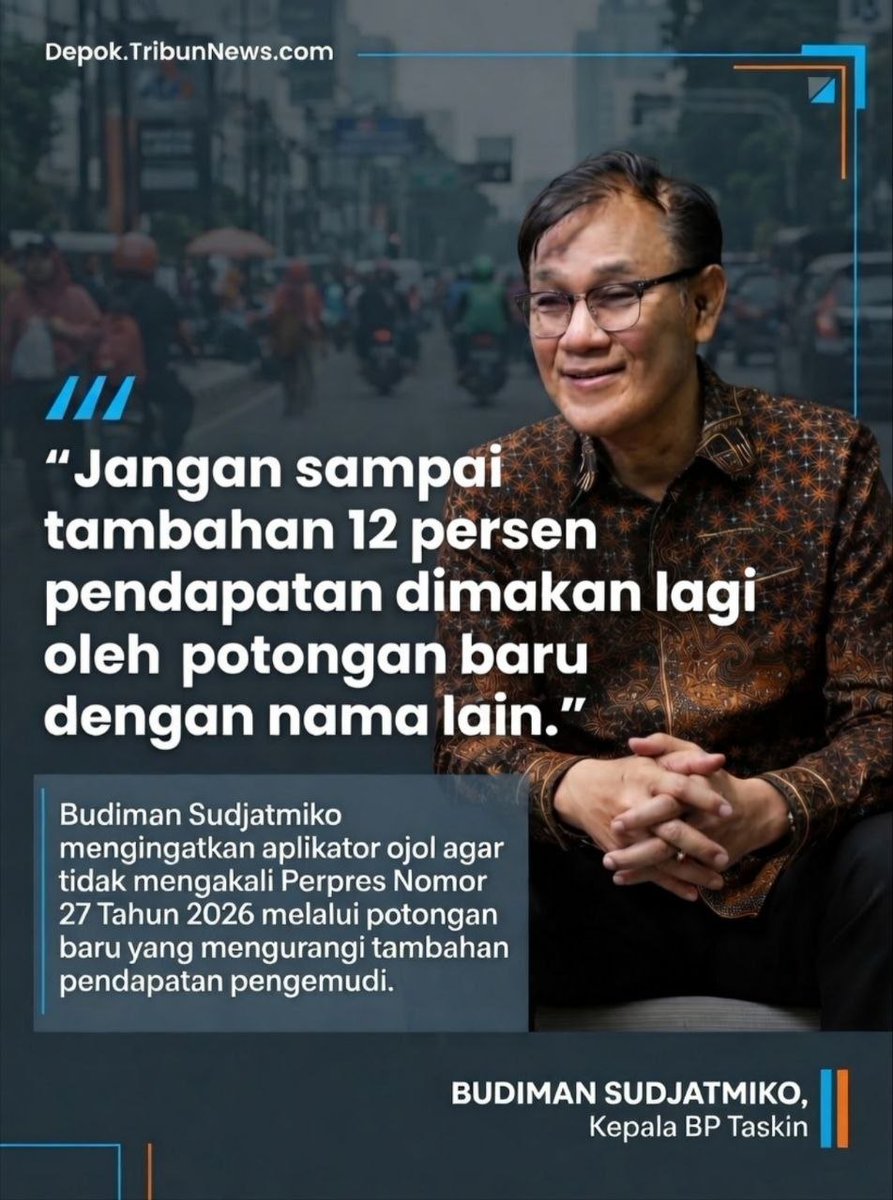 missquennq's tweet photo. aturan baru bikin pendapatan driver naik signifikan 📈 Kepala BP Taskin Budiman Sudjatmiko tekan aplikator biar tak buat celah baru #OjolNaikKelas https://t.co/Dh33BufXjK