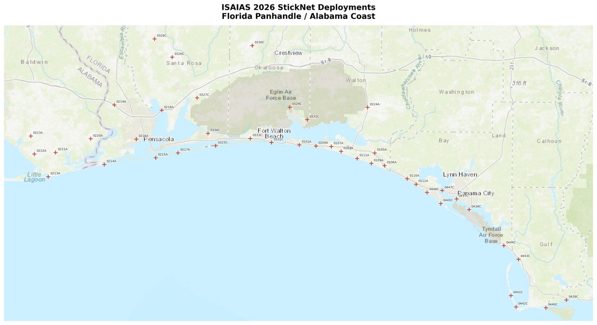 TTUHRT's tweet photo. As of 0200Z, 4 StickNets have clocked 3-second gusts over 100 mph in #Isaias! Platforms 217, 218, 325 &amp; 326 all hit triple digits, and 9 total topped 84 mph. @NWSMobile @NWSTallahassee @NHC_Atlantic #flwx #alwx https://t.co/S2yxC5XKGi