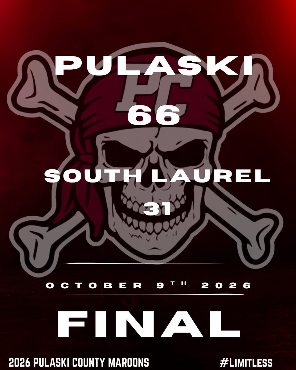 PCHSFB's tweet photo. ‼️FINAL FROM SOUTH LAUREL‼️
#PulaskiProduces | #Limitless https://t.co/I9DMUbcen5