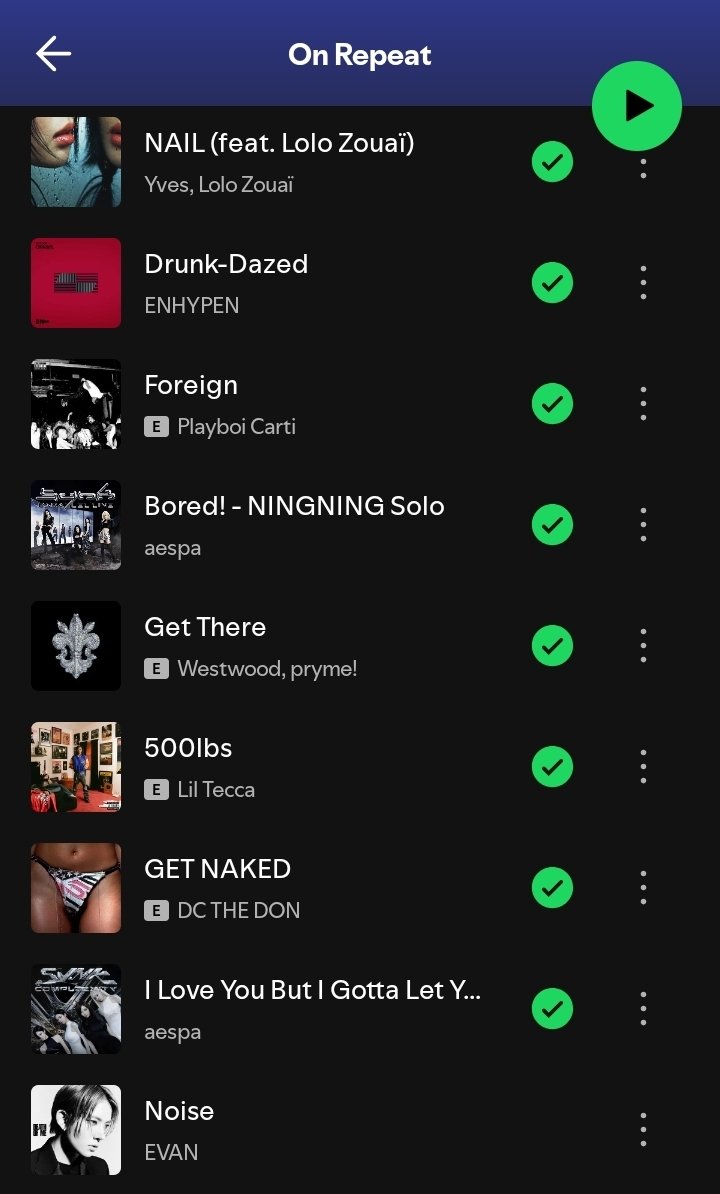 piixelplush's tweet photo. no cheating, post your current on repeat playlist no matter how gay it is

this just shows how weird my music taste actually is 😭🙏 https://t.co/i3zbW1xmnx