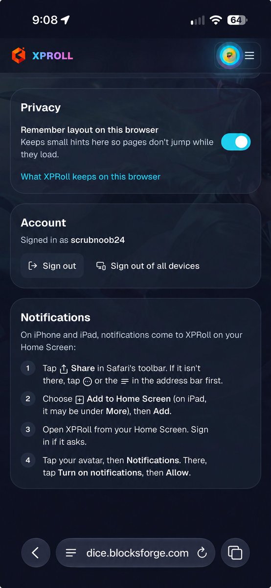 blocksforgeXPR's tweet photo. You can receive notifications on your device just like from a regular app by completing the following steps. Get reminders and keep up with the latest on XPROLL 

https://t.co/NoxSNx2mwr

More features soon! https://t.co/jU466TgX9z
