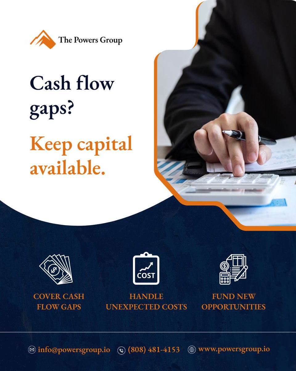 PowersGroupHQ's tweet photo. A line of credit provides business access to capital as needed without borrowing the full amount upfront.

Useful for cash-flow gaps, short-term expenses, inventory, and opportunities that don’t always arrive on schedule.

https://t.co/iKGymn8nw8

#HawaiiBusiness #Financing https://t.co/7VPEOR6Zyg