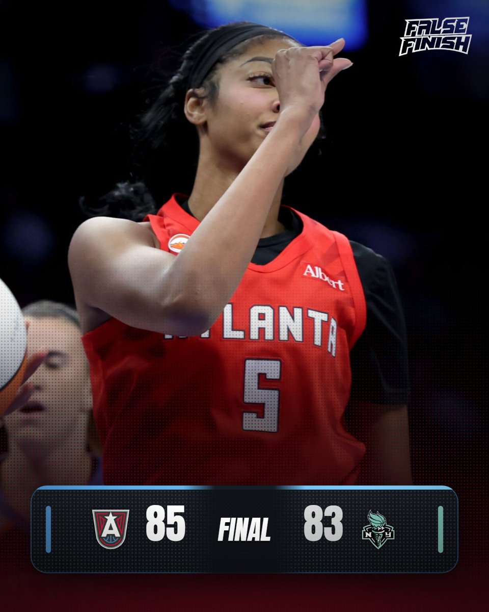 FalseFinishHQ's tweet photo. The Atlanta Dream defeat the New York Liberty 85-83 to win the series 3-0 and punch their ticket to the WNBA Finals

#AllForAtlanta #LightItUpNYL #WNBA https://t.co/jKQTjoSGKz