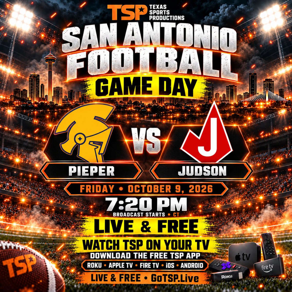 TSPLiveStream's tweet photo. @JudsonFootball leads @FootballPieper 35-21 at half. Watch this barn-burner LIVE &amp; FREE by clicking

https://t.co/RKwBg1Eeyz

#txhsfb #highschoolfootball https://t.co/2Qm3q2RuG2