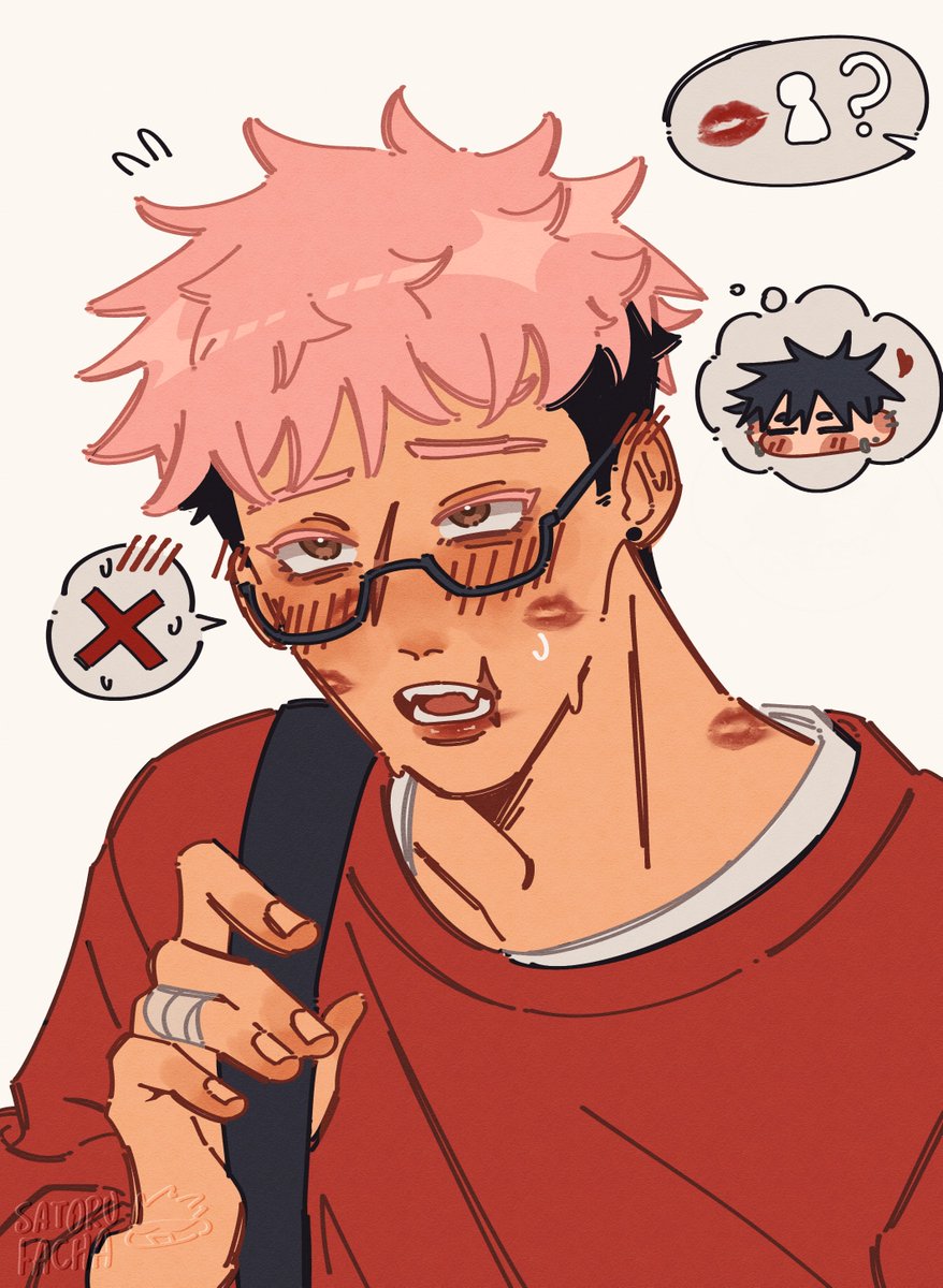 satorufacha's tweet photo. mmm nerdyuu 🤤 (yes i ended up adding both versions) 

#jjk #itadori #itafushi #nerdyuu https://t.co/cKw7Rib95m