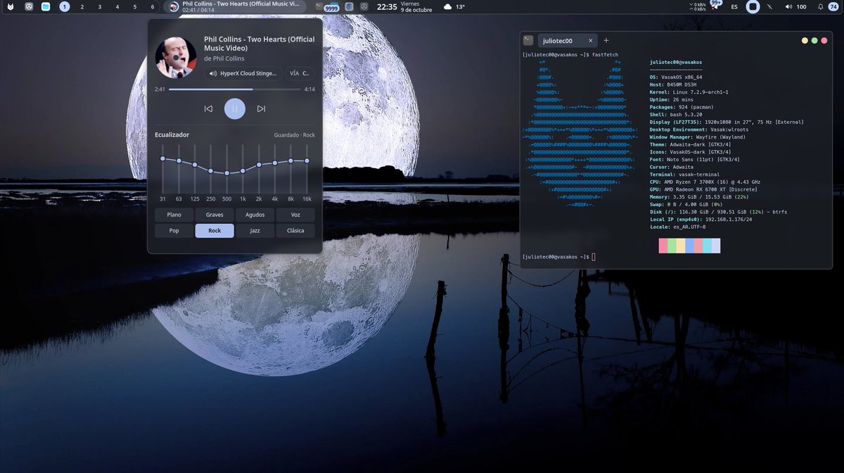 Juliotec00's tweet photo. Probando Vasak OS desarrollo del desarrollador @PatoJADOficial basado en Arch https://t.co/dlZQI8lttt