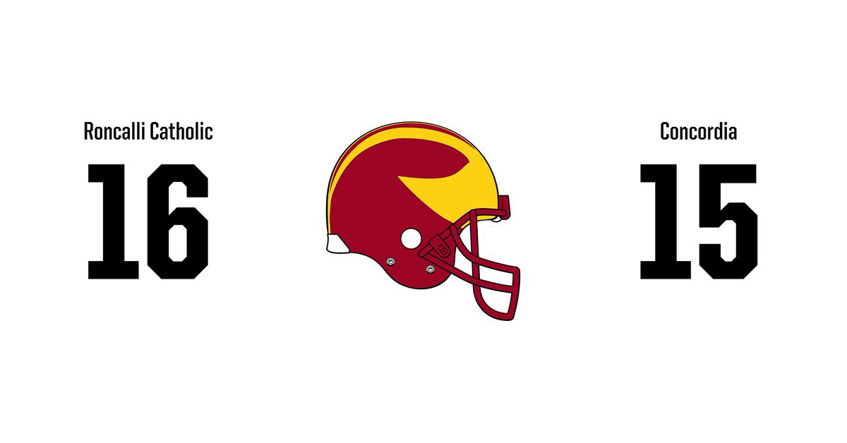 RCPrideFB's tweet photo. Roncalli escapes with the win against a tough Concordia team! See you next week back at home vs. Mount Michael. https://t.co/sGJD6xGhLG