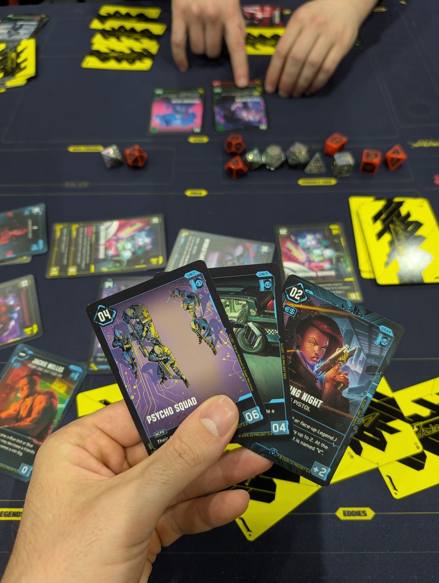 TimDanklin's tweet photo. Farming Cyberpunk tcg 🧑‍🌾 @PAXAus @Cyberpunk_TCG https://t.co/HTbKTwH43i