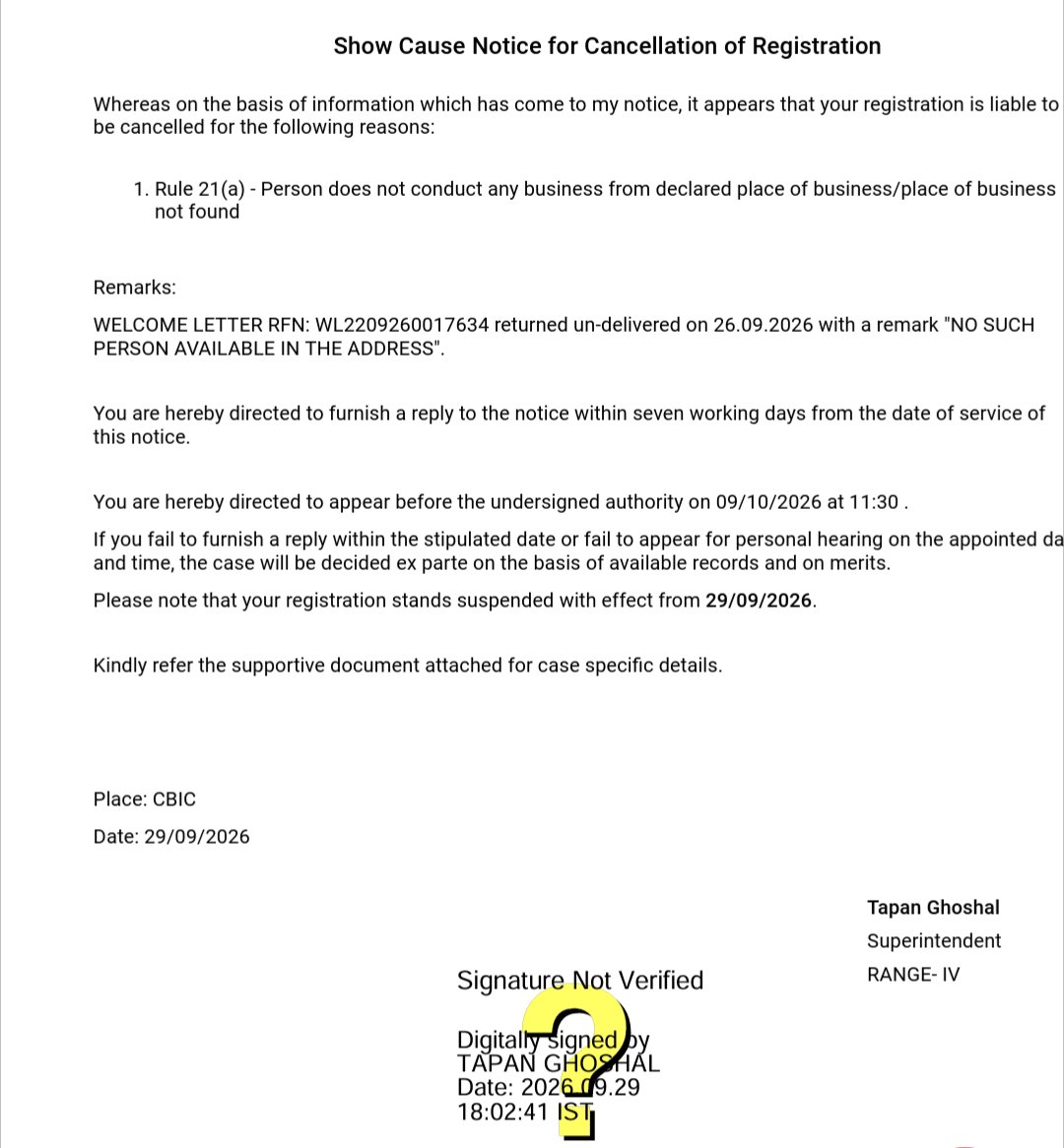 ashish_agrwal's tweet photo. @cbic_india @Infosys_GSTN @nsitharamanoffc GST welcome letter undelivered means no such business? Business place pic attached. Officer Is demanding 3500/ for revocation of cancellation. Please save small businesses from harrasment. https://t.co/I2WnC9TkfC