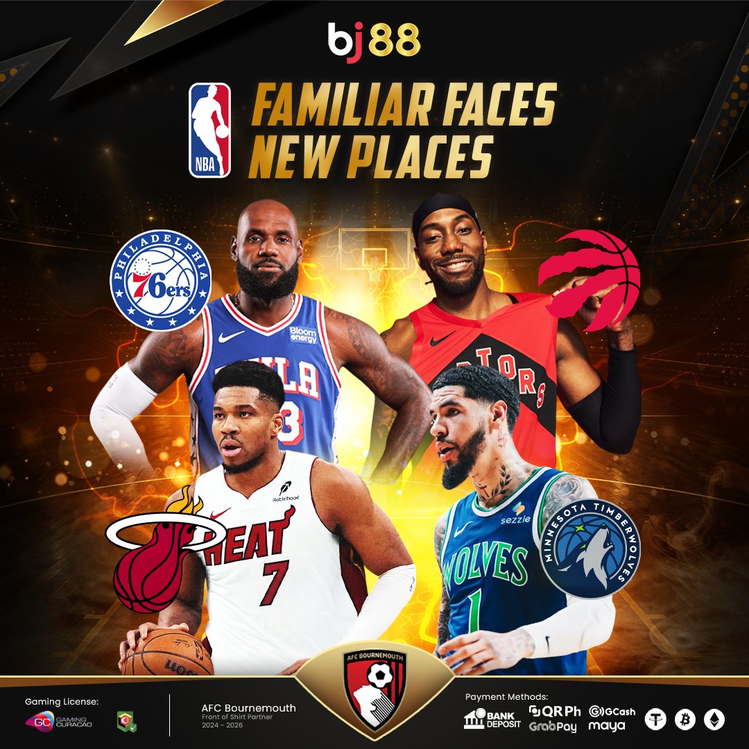 BJ88PHP's tweet photo. CHANGE OF SCENERY🔶🏀

New teams, new chapters!!🏀🔥

NBA stars are bringing their talent to fresh destinations, creating exciting new storylines for the upcoming season.🏆🏀

Which player will make the biggest impact in their new home? 👀🏆 https://t.co/hocfmmXwyU