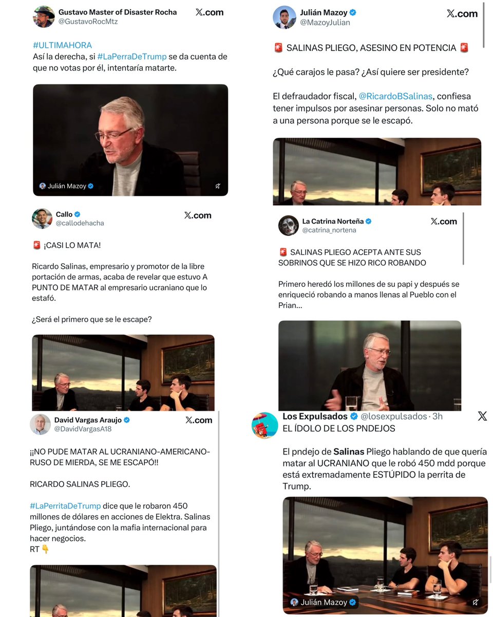 marcelcarrillog's tweet photo. ¡SE LOS DIJE! Al narcorégimen le iba a dar un ataque de rabia al ver a @RicardoBSalinas llevando servicios médicos a los mexicanos más pobres, mientras la narca de @Claudiashein manda a golpear a médicos del IMSS que salen a protestar.

Y dicho y hecho. Ya echaron a andar toda su maquinaria narcopropagandística para desenterrar una entrevista del empresario, sacarla de contexto y repetir como pericos el mismo discurso. ¡Qué puto miedo le tienen estas lacras!

Y es que les aterra que Salinas haga con su propio dinero lo que ellos no pueden hacer con nuestros impuestos. Pero más les aterra imaginarlo sentado en la silla presidencial, porque saben que cuando llegue tienen pase directo a la cárcel.

¡POR ESO ESTÁN CAGADOS DE MIEDO!