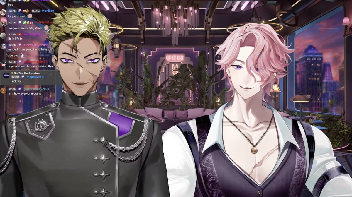 Key_Diva's tweet photo. 2 handsome men with purple eyes and big personalities
#roychiato #VantaHours #cafenight https://t.co/ZpgziL1VLZ