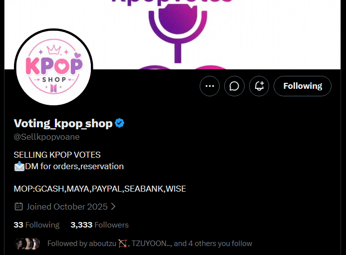 Rizatus3's tweet photo. @TzuSupportTeam @Sellkpopvoane done https://t.co/UKI2O1ZjSK