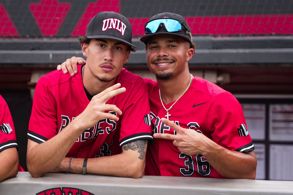 unlvbaseball's tweet photo. A first for Southern Nevada baseball. A moment to celebrate. UNLV vs CSN ❤️🖤

#BEaREBEL https://t.co/yTblfi9yOR