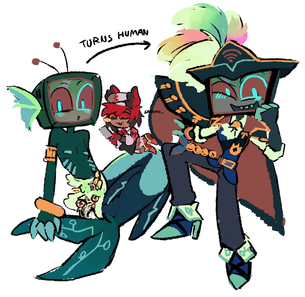 voxtekEmployee's tweet photo. the pirate au doodles 🏴‍☠️❤️ https://t.co/lqYw4gYg1Y
