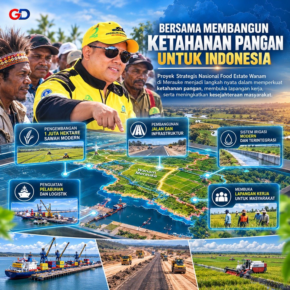 Sucitadewitl's tweet photo. Bersama membangun masa depan pangan Indonesia melalui pengembangan pertanian modern di Merauke. #psnwanam #hajiisam #jhonlingroup #gd_psn #titikinformasi https://t.co/OOkVv6JWMg