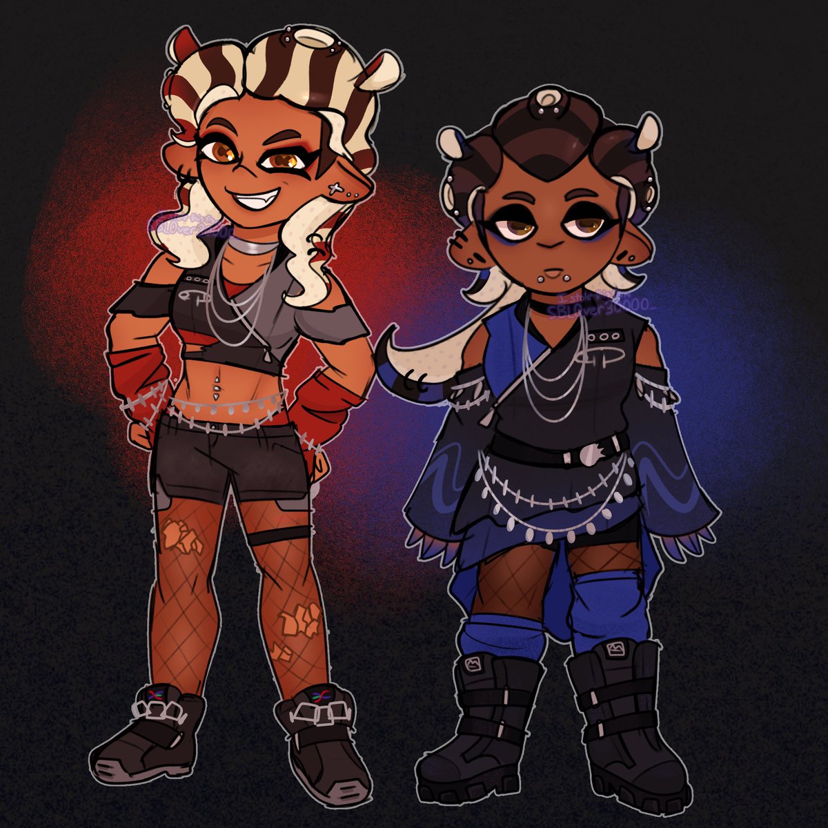 SBL0ver30000_'s tweet photo. YKNOW WHAT just take the full gaggle of redesigns I’ve done lately!!! Some of these (namely Daiwa) aren’t 100% final but I’m happy with the overall improvement
#SplatoonOC #SplatoonMarineTeam #SplatoonMimicSisters #OC #OrignalCharacter https://t.co/2GjmRWBDJj