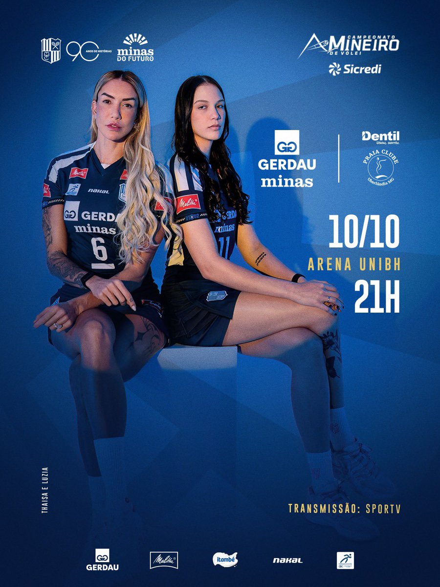 MinasTenisClube's tweet photo. 🏆 PELO PRIMEIRO TÍTULO DA TEMPORADA! 🦾

🎫 Ingressos em https://t.co/O3ItTvkT2S

🏐 Campeonato Mineiro Sicredi 2026
🆚 Gerdau Minas x Dentil Praia Clube
📆 10/10 (sábado) ⏰ 21h
📍 Arena UniBH (Rua da Bahia, 2244 - Lourdes)
📺 SporTV e O Tempo Sports

#GerdauMinas https://t.co/ZitLvyu9iZ
