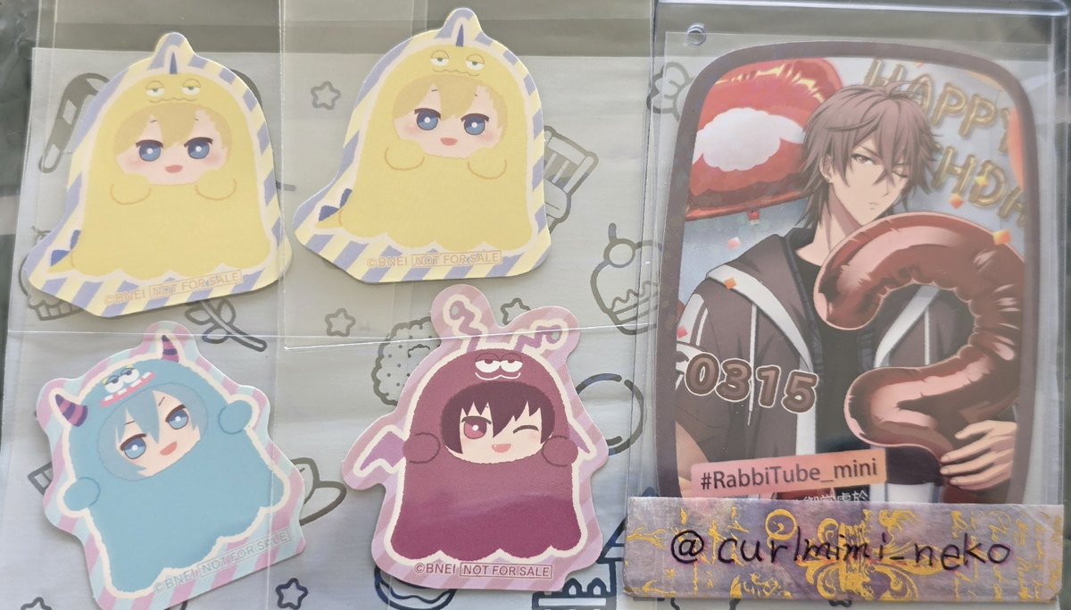 curlmimi_neko's tweet photo. 【交換】アイナナ モフハロSTORE 缶バッジ 特典ダイカットステッカー

譲》
缶バッジ/一織 環 壮五 陸 トウマ 巳波
ステッカー/環 ナギ2 トウマ

求》
虎於 龍　(同種)

本日10/10 ソラマチ(14:30頃まで)、夜〜池袋にて手渡しでの交換のみ

検索からお気軽にお声がけ下さい https://t.co/swVj7pbaqL