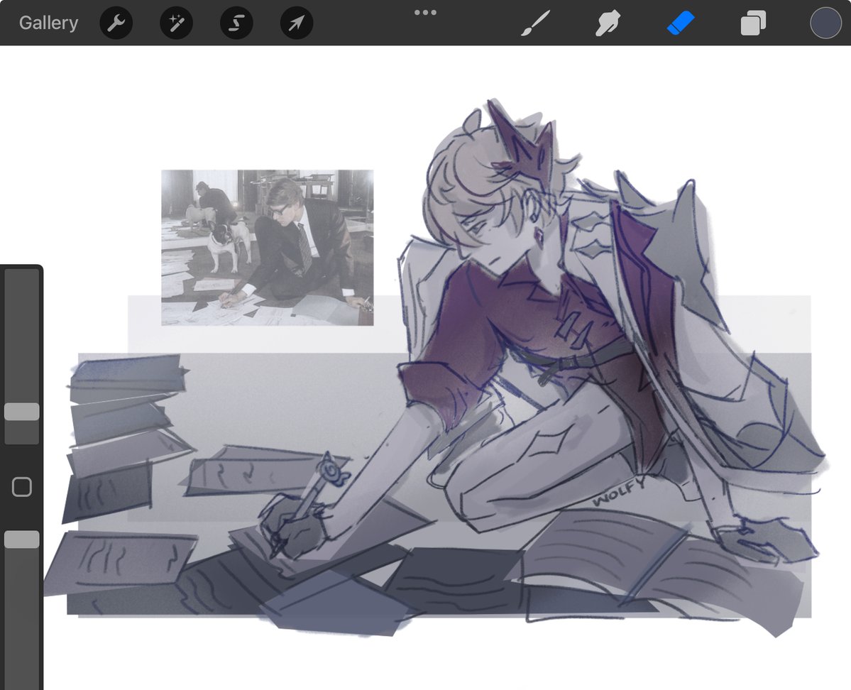lupinsbane's tweet photo. counselor tartaglia wip, goodnight 💤 https://t.co/64jUa33O2e