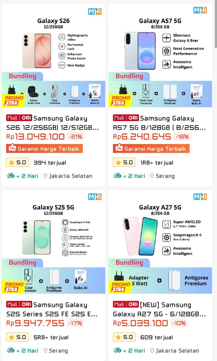 ArmynLius's tweet photo. Hp dan Produk Samsung New No Repack

Link pembelian banyak bonus menarik dan bergaransi resmi
https://t.co/GtgJCBn8mQ https://t.co/POcxqIqbH0