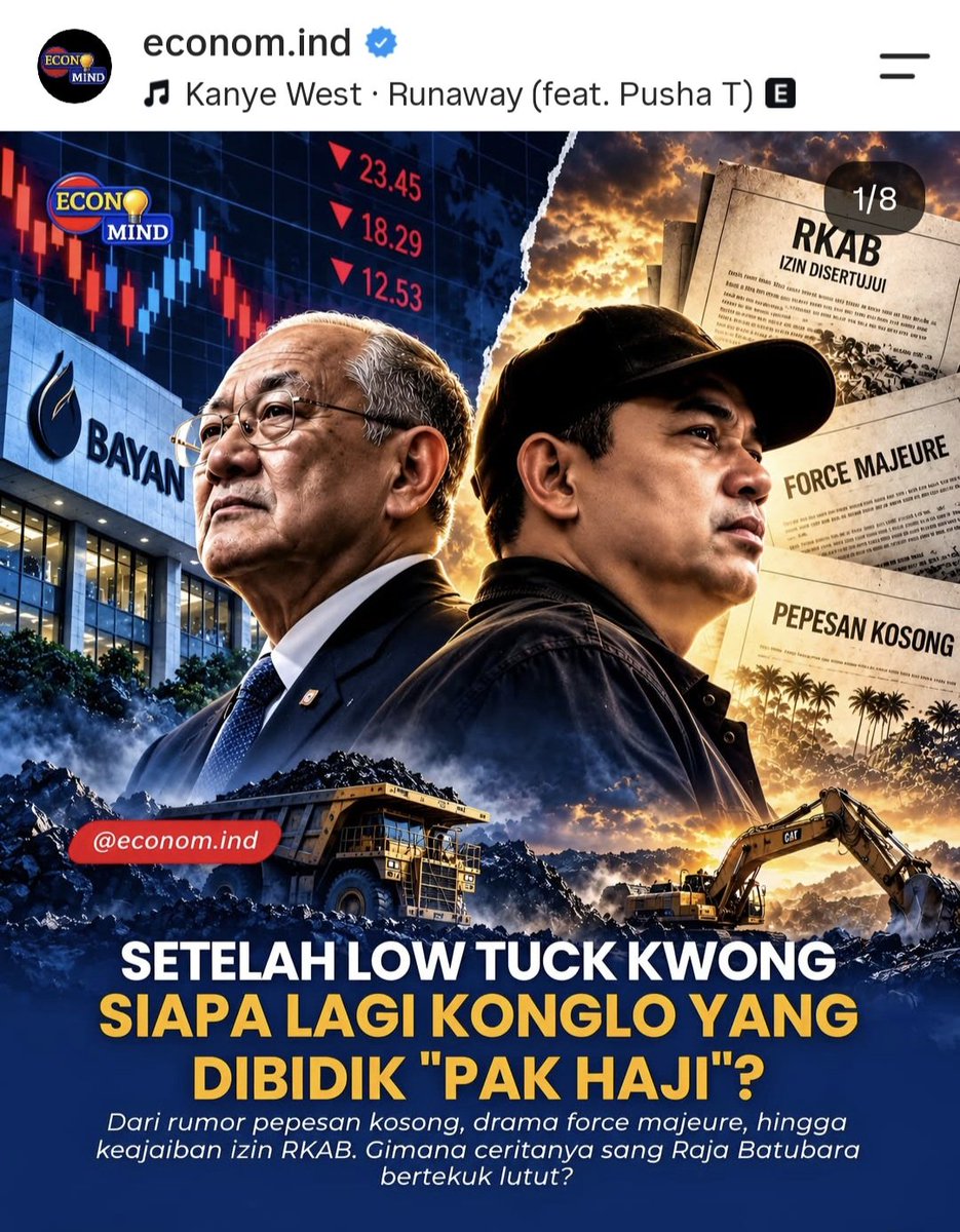 Strategi_Bisnis's tweet photo. Ada 2 cara menyebut akuisisi Bayan oleh Pak Haji :

- hostile take over

- perampasan aset yg didukung negara

Kejadian yg amat buruk bagi iklim investasi RI. 

Bayan menyerah krn ijin tambang diblokir sama ESDM. 

Setelah Bayan setuju jual, ijin tiba2 keluar. Aneh bin ajaib. 

Tadinya pak Haji mau caplok 60% saham.

After nego alot dan mati2an, bayan hanya setuju jual 30%.

Gilanya. Modal beli saham dibiayai hutang dari Bank Mandiri. Dg jaminan saham Bayan.

Ini modus klasik hostile take over. 

Ini bahaya bagi iklim bisnis.

Investor bakal ketakutan. Sebab kapan saja bisa dicaplok Pak Haji (big boss yg banyak bantu dana kampanye RI1). 

Yg bahaya adalah jika negara ikut bantu pak Haji buat caplok company lain dg modal hutang bank Himbara. Kacau sekali bro.

Bayangkan jika harga saham bayan jeblok. Maka bank mandiri bisa goyah juga.

Cara buat hibur diri :

Semoga saja pak haji and team profesional. 

Kalau pak haji tetap profesional, ya semoga bayan baik2 saja. Porsi dia hanya 30%.

Pak haji ini berambisi jadi naga ke 10. 

Kekayaan dia belum diakui Forbes. Krn banyak yg tertutup. 

Harapannya team pak haji bisa kapabel kayak team Anthony Salim atau Teddy Rachmat mantan CEO Astra. 

Kalau team Jhonlin kinerjanya buruk, sepak terjang pak haji ini amat berbahaya bagi masa depan ekonomi RI.