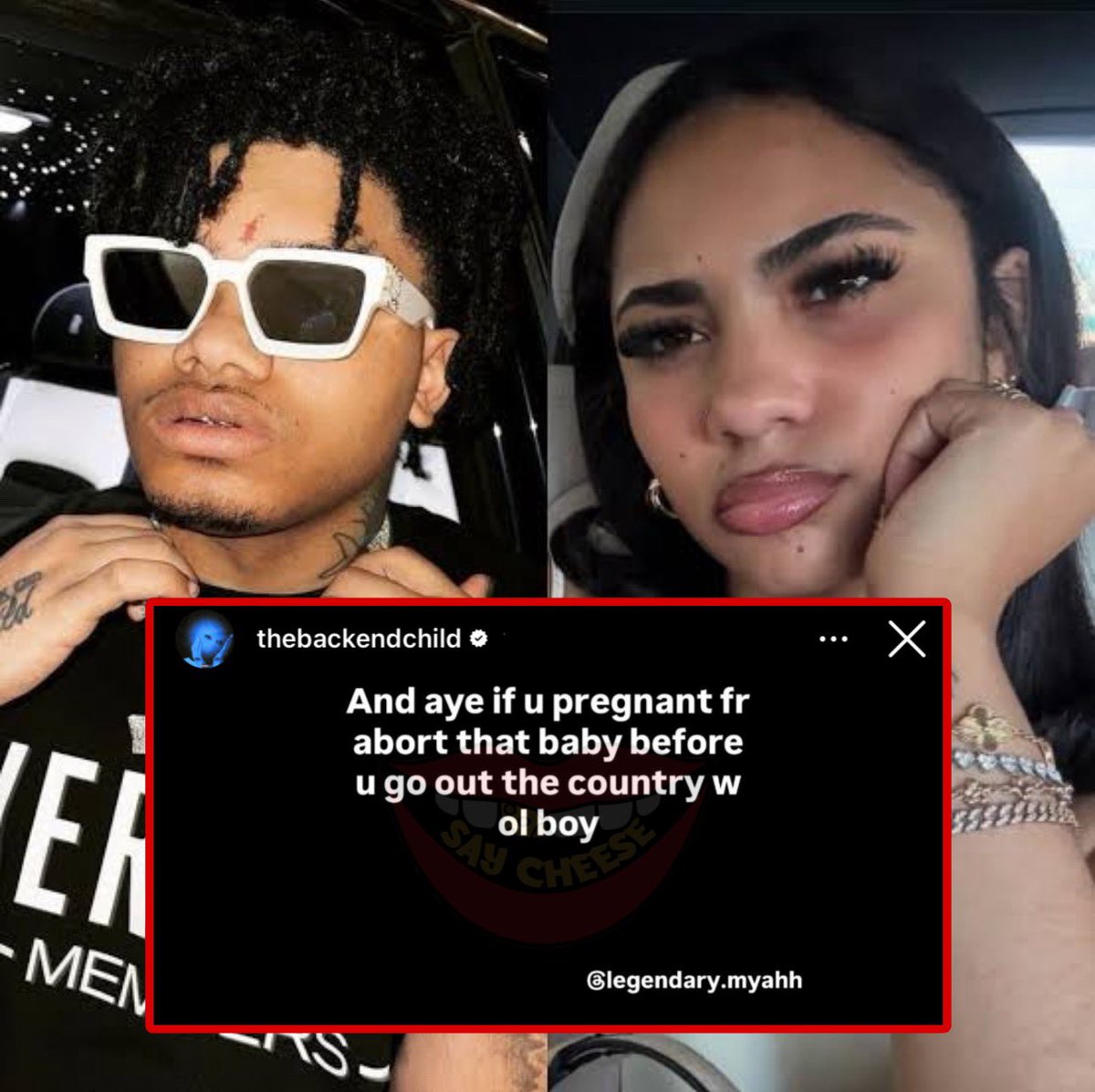 SaycheeseDGTL's tweet photo. NoCap tells Summyah to get an abortion before leaving the country with another man 😳👀

“And aye if u pregnant fr abort that baby before u go out the country w ol boy” https://t.co/sXqry4tWNz