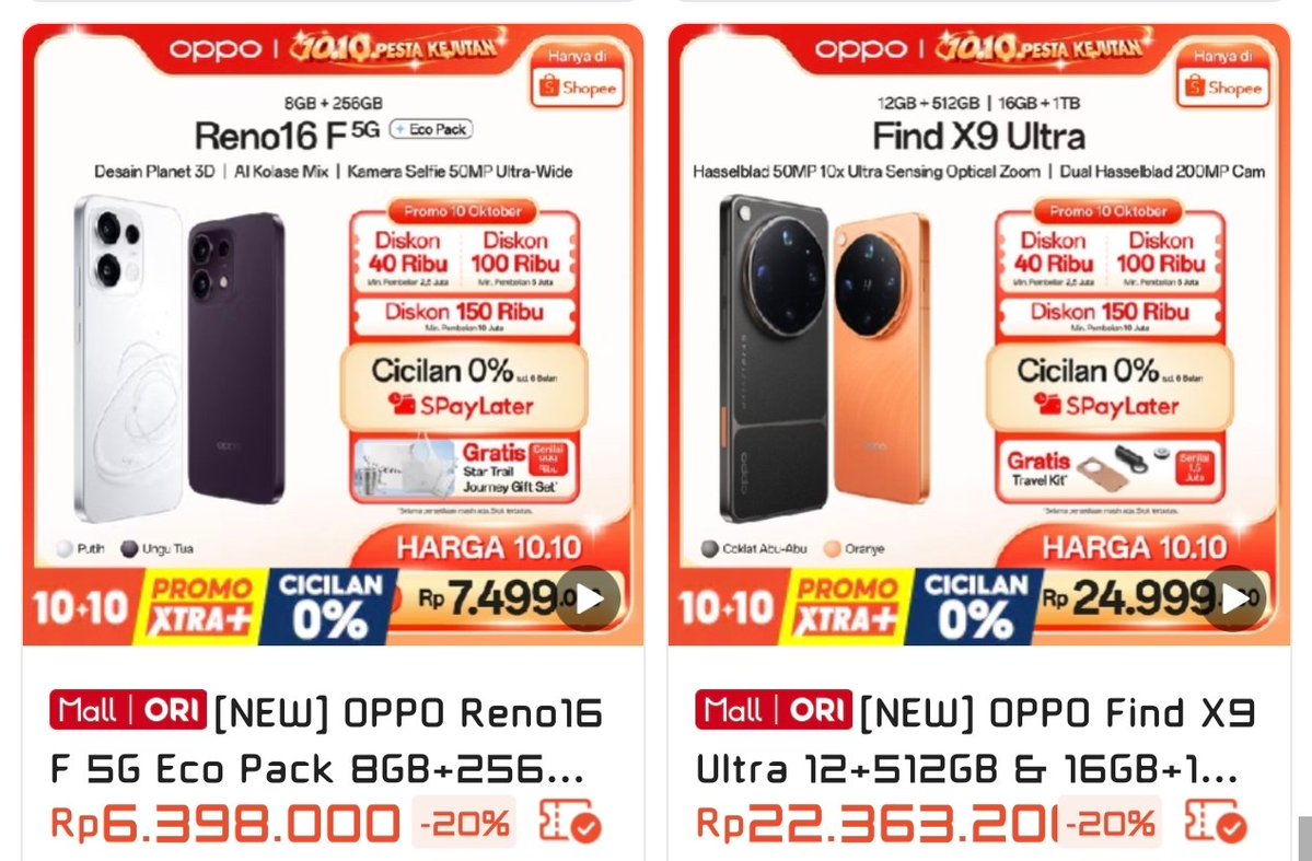 ArmynLius's tweet photo. Hp Oppo Juga banyak diskon
https://t.co/dg8iPH6sKe https://t.co/WF9RWkVJpC