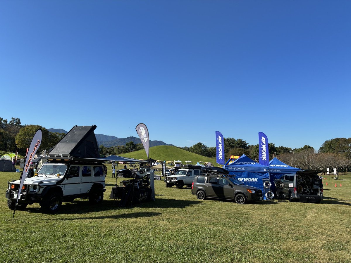 workwheelsjapan's tweet photo. アウトドア in 讃岐まんのう公園
快晴☀️の中イベントに出展中です！
WORKブースでは
MEISTER CR01装着のサクシードを
デモカーとして展示しております。

皆さまのお越しをお待ちしております。

#ワークホイールズジャパン https://t.co/g43TKPkP52