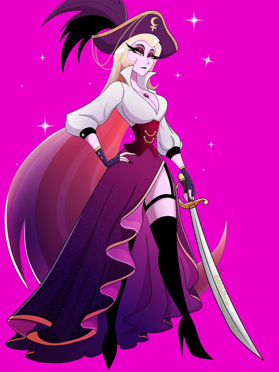 Lilithbloomx's tweet photo. Captain Lilith 🏴‍☠️💜

#lilith #lilithmorningstar #HazbinHotel #hellaverseonprime #vivziepop https://t.co/olNITIC8Qz
