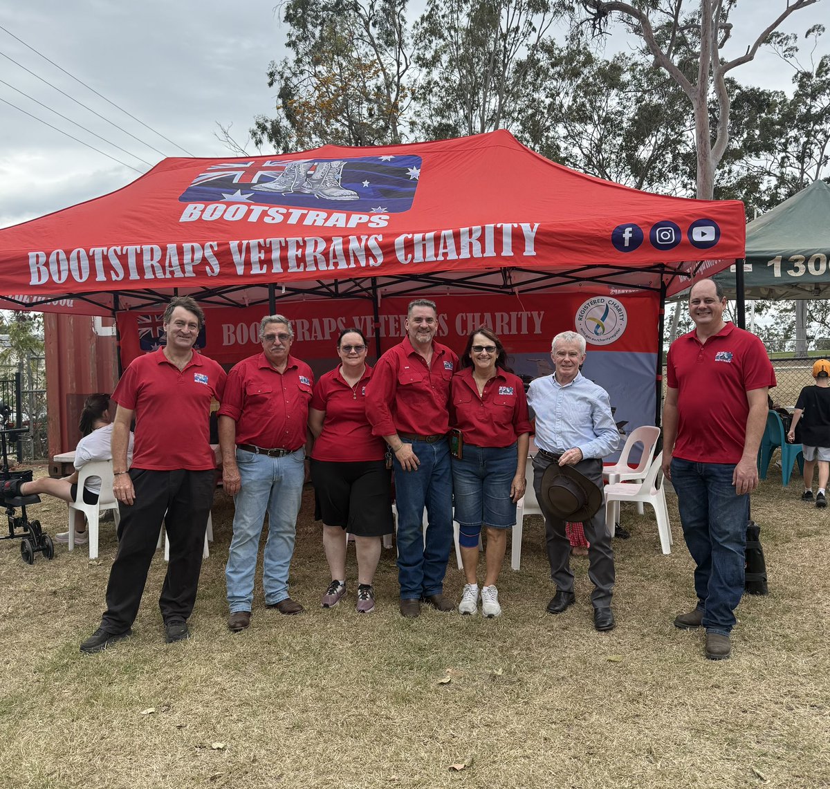 MRobertsQLD's tweet photo. After listening to the first three speeches at CPAC conference including Pauline’s magnificent speech, I’m at Bootstraps Defence Day in Gatton

Bootstraps is for veterans and is Sam & Annette’s baby along with many volunteers

After staying here listening for a couple of hours I’ll drive back to CPAC for the afternoon sessions and dinner