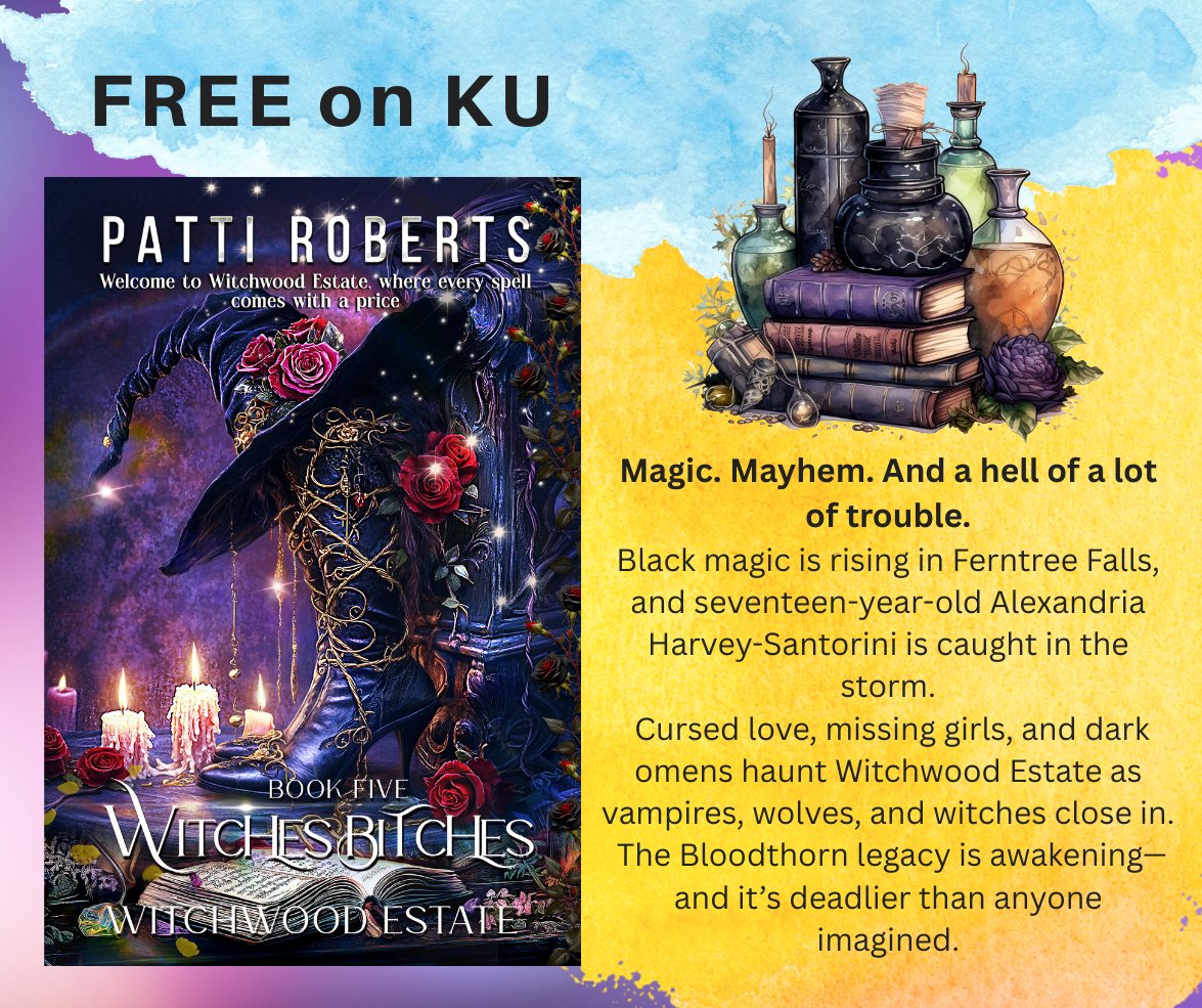 PattiRoberts7's tweet photo. Magic. Mayhem. And a hell of a lot of trouble in Ferntree Falls - cursed love, missing girls, and a dark clan of witches. 🖤 #vampires #wolves—and secrets that could burn it all down.
🔮 Witchwood Estate: Witches Bitches https://t.co/5t6F4zzqKj #Witches #Paranormal #YAfiction https://t.co/ZKHQD7iLa9