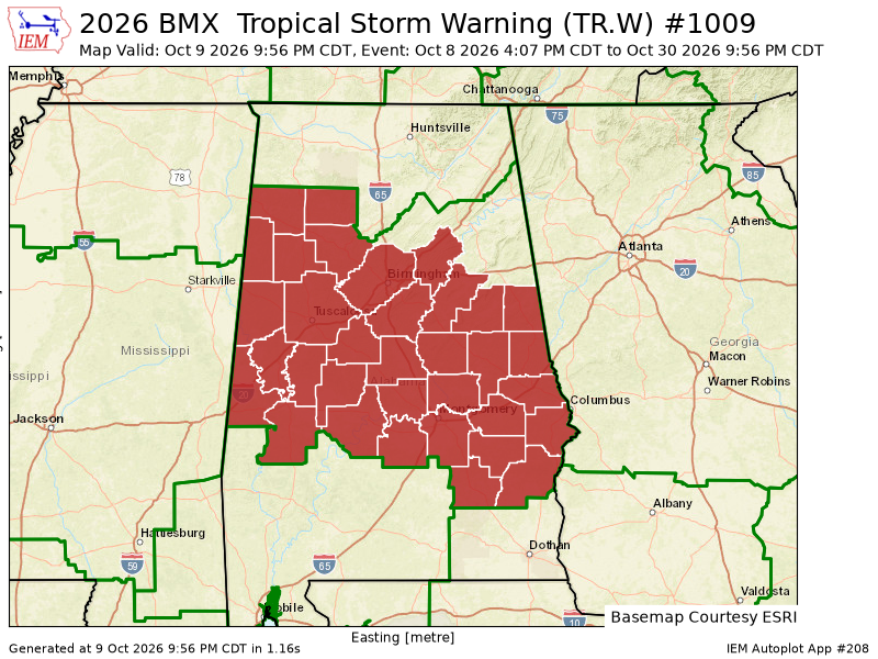MolleeStarr's tweet photo. BMX continues Tropical Storm Warning (34 zones) until further notice https://t.co/AyWUYRokI4 https://t.co/jSCTOoURTc