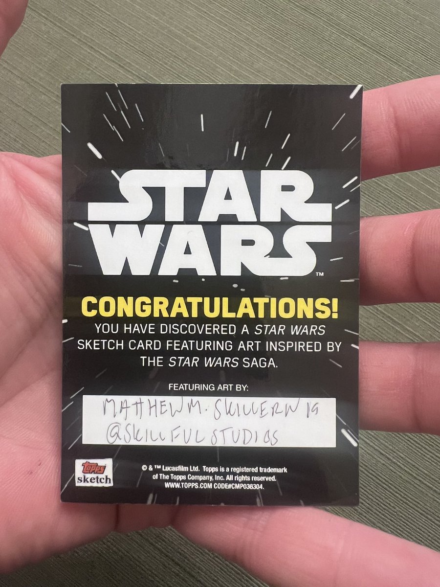 wildfortoys's tweet photo. “Everything that has transpired has done so according to my design.”
Emperor Palpatine on his throne in this original Topps Star Wars 1/1 sketch by Matthew Skillern. Really like the full-scene composition and icy blue background!
#StarWars #Palpatine #DarthSidious #Sith #DarkSide #Topps #SketchCard #WildForToys