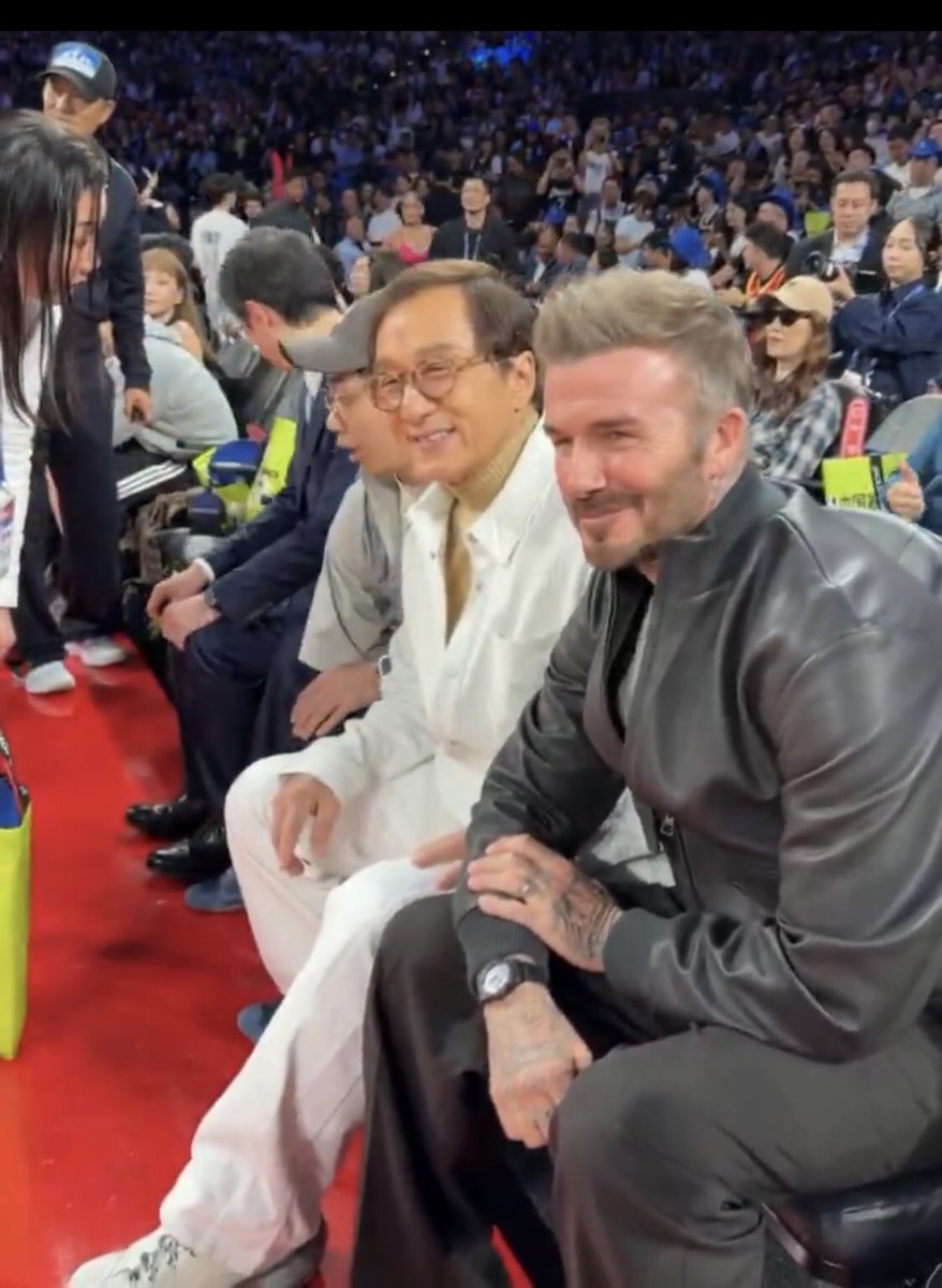 BlackMediaViews's tweet photo. Jackie Chan &amp; David Beckham 🤝 attending the NBA China Games 2026! https://t.co/2LLrJP91iU