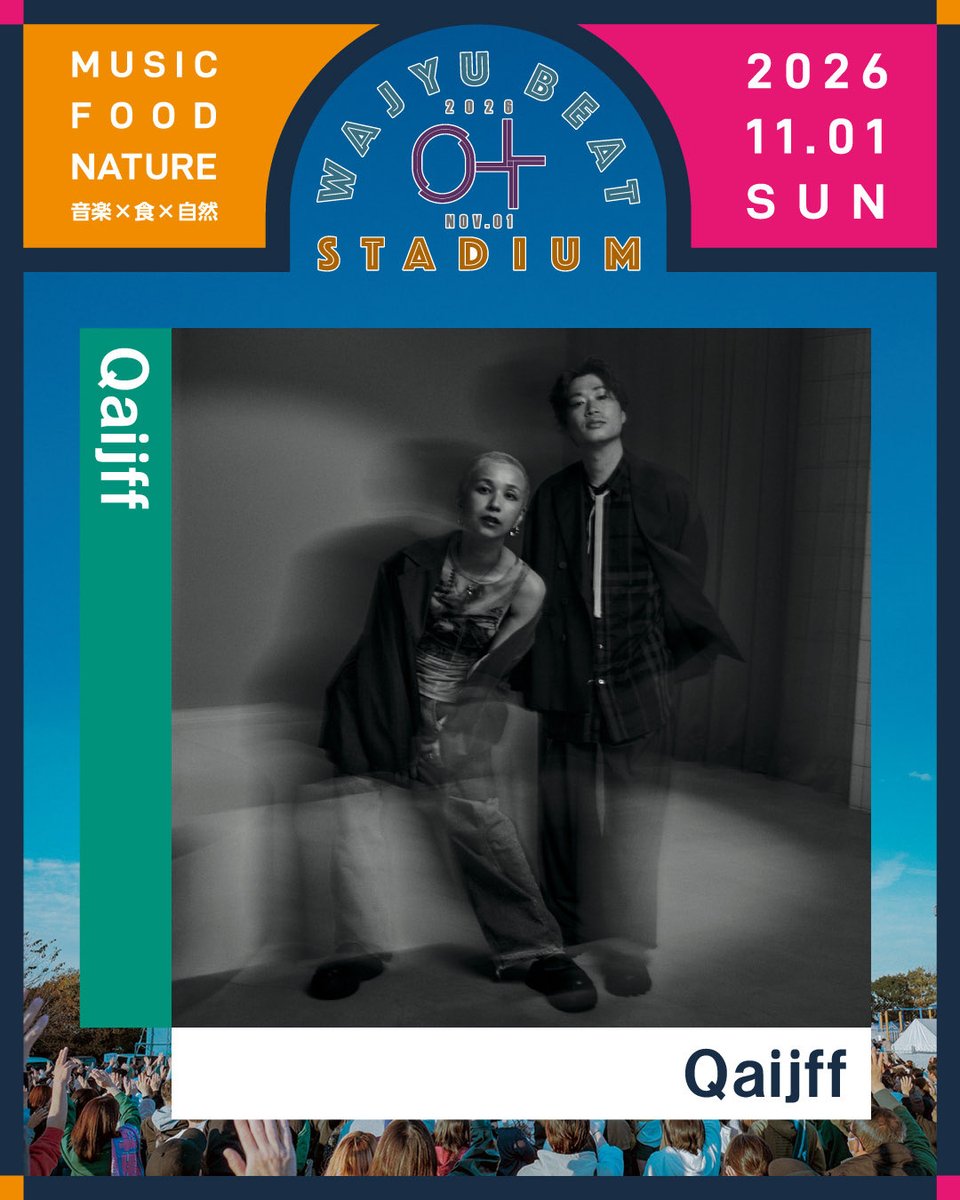 wajyu_b_s's tweet photo. 🌿 2026年11月1日（日）
#WAJYUBEATSTADIUM

＼ 出演者紹介 ／
Qaijff

ピアノロックバンド[Qaijff]。(読み：クアイフ)
2016年から現在に至るまでの10年間、Jリーグチーム「名古屋グランパス」のオフィシャルサポートソングを担当。

#海津市 https://t.co/LQxj9WXUBT