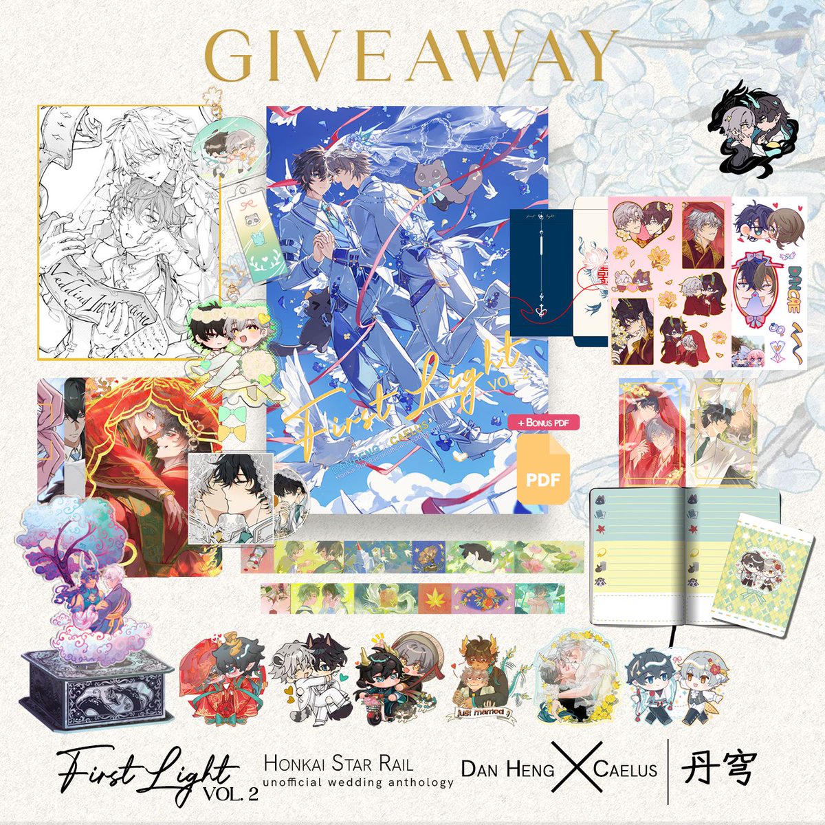 FirstLightantho's tweet photo. 💒 GIVEAWAY💒
In celebration of Dancae day, we are having a giveaway! One winner will receive  a full bundle!

In order to participate, please follow these rules:
🌟RT this tweet
🌟Follow us
🌟reply to this post: "Caelus' wedding garter"
Giveaway ends on Oct. 18  21:00 (UTC-8) https://t.co/yx8Xs2uh9G