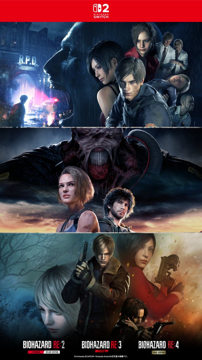 BIO_OFFICIAL's tweet photo. ＼バ���オハザード壁紙配布／

Nintendo Switch 2 版「バイオハザード」リメイク3タイトルの配信を記念して、スマートフォンでご使用いただける壁紙をプレゼント🎁

画像を保存して、ぜひ使ってくださいね！

#RE2 #RE3 #RE4 https://t.co/1Omy6lxQt0