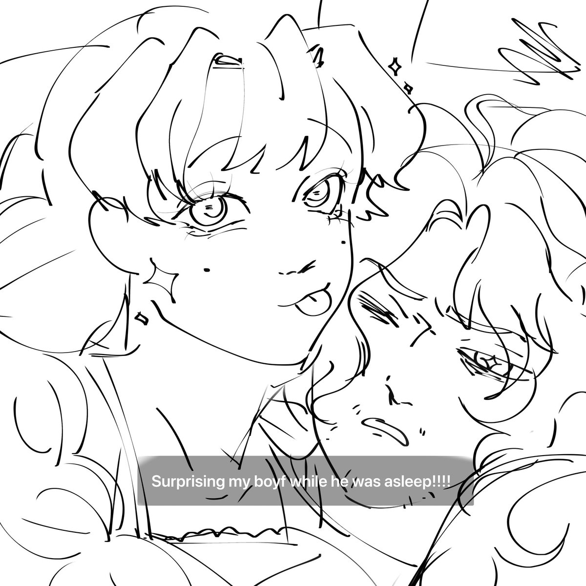 T0NYSTANK05's tweet photo. Repost bc I realized the other ver had an innuendo oops. Anyways AsaMitsu doodle take two! #knyoc https://t.co/hTZvhDyASt