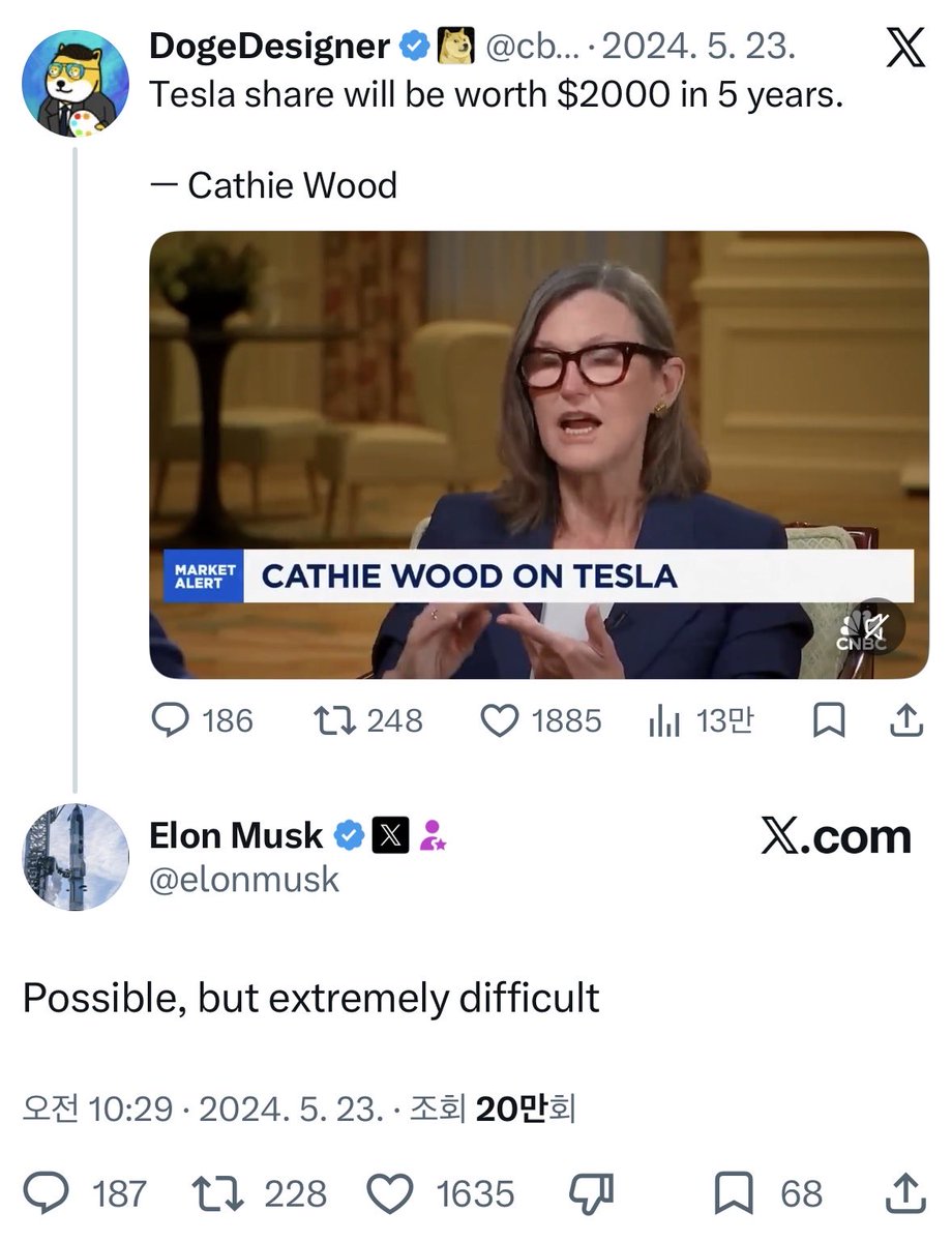 TeslarkMan's tweet photo. 외람된 말씀이오나,
스페이스X $1000T 를 언급하기 이전에,

3년 전에 언급하신 2028년 테슬라 시총 10X 부터 달성하시는 것이 어떨런지요? $10T도 안되는군요..

다만 2년도 안남았습니다.

그외에도 너무 많은 것들을 언급하셔서..
그것부터 달성 하심이.. https://t.co/lxqOYxEAZB