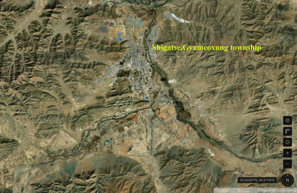 OsintNightmare's tweet photo. New set of Satellite Images of the Chinese Buildup along Indian Border , this is quite alarming if you look from the perspective of India as chinese buildup keeps on going up and up while Indian Buildout remains extremely lack lusture , nonetheless we will look at a very intresting portion of the buildup which is the famous Shigatse base and the surrounding areas.This base is crucial as it lies above the state of Sikkim and overlooks the Siliguri coridor.

1)From area of 87XF+VR5 Jiangdangxiang, Samzhubzê District, Shigatse, Tibet, China this is the infamous Shigatse "peace" airport as coined by the Chinese Government but in reality its a PLAAF military base known as Shigatse Airbase , and let me be clear the amount of buildup in and around this base and the Samzhubze district  is extremely  impressive as well as alarming (over the years we can see whole towns and villages being built up along with the most important infrastructure -Railways , massive highways , Industries(YES , i mean it) as well as Defence ecosystem )now this first image shows the helipads of Shigatse airbase with many PLA helicopters stationed , this is the most usual air vehicle in this base as they regularly conduct training flights , we can also see visible construction going on around the base (see-29.34963°N, 89.27462°E although i would advise not to use G Earth but apple maps or Pixxel/Vantor).

2)more of the Airfield from Shigatse , tha base has temporarily hosted the 5th Gen J-20s during 2024 but its not permenent . the most common fighters you find here are J-11/J-16s along with J-10C sometimes, here in this image we can clearly see J-11/J-16 fighters belonging to the PLAAF and we can also see possible new construction activity for quarters  (29.35087°N, 89.30555°E)

3)Third Image is the overall SAT IMAGE from Shigatse , whats intresting in this Pic is the amount of farming like activity around the base suggesting heightened human activity as this also corelates to heightened construction activity we caqn see (more houses being built , more personnel quarters being constructed , Notice the Highways around the Base and the setrlements and the chinese are even more prepared with Rail line - these things only mean one thing LOGISTICS and remember these infrastructure are incredibly useful for economic engine and can be flipped in case of a war or conflict to act as a military node )29.35087°N, 89.30555°E

4)Now this is a little far from the Airfield but this points to my logistics point , we can see highways and raillines connecting and moving beyond this town (7V6C+8FW Chengnan Subdistrict, Shigatse, Samzhubzê District, Shigatse, Tibet, China), this is the Chengnan district and compare this new satellite image below to the Google Earth image (Massive differences and heavy construction activity),  this town is such an intresting spot and fairly speaking i will post another breakdown related to this town itself , now to be brief this town gets connected by the same railline/highway from Shigatse airbase .

I will post another set of Imagery today , Please RT and follow if you are interested in these developments