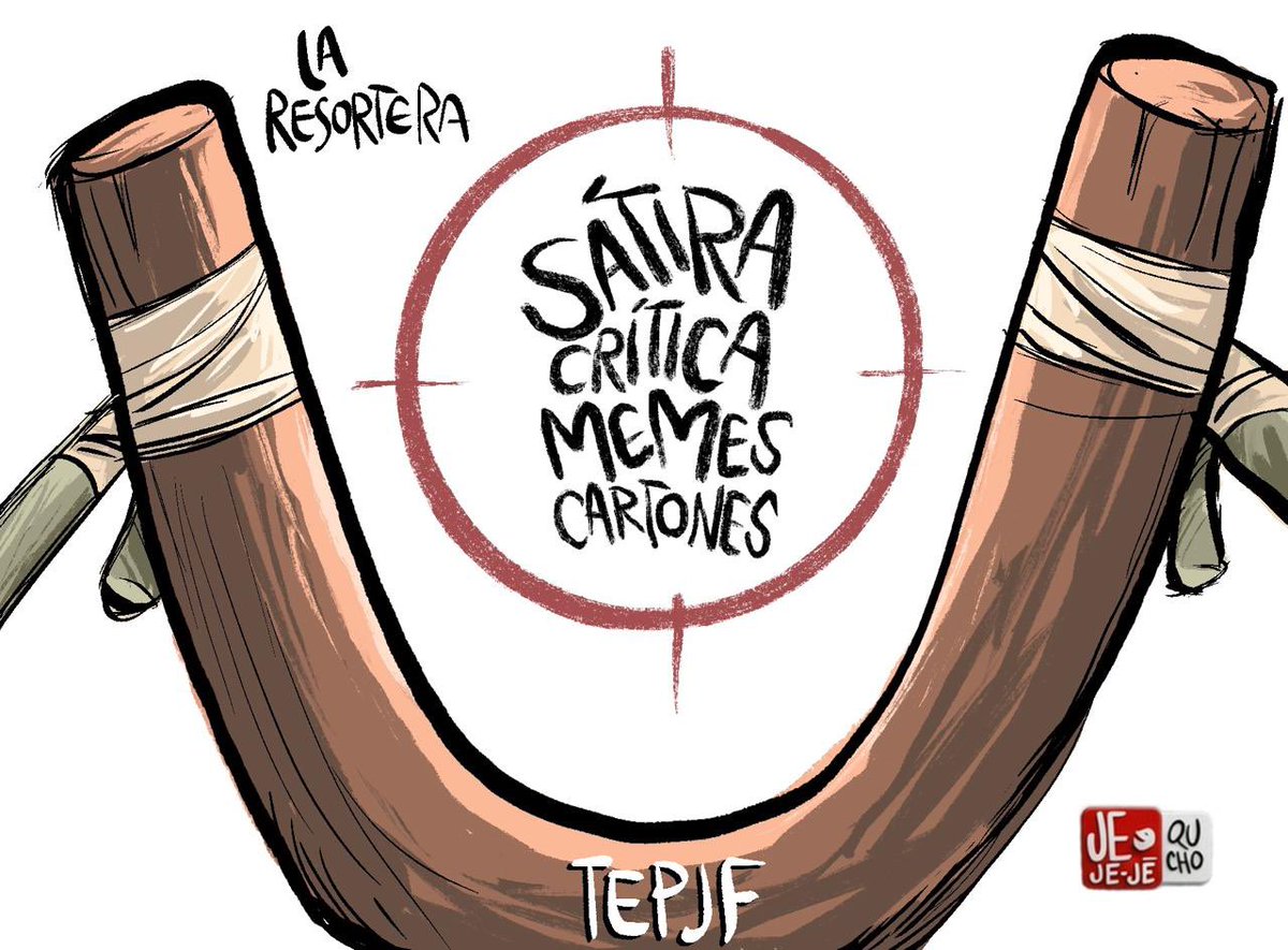 jejejepolitico's tweet photo. Antes las resorteras se usaban para tumbar pájaros, ahora el TEPJF parece utilizarlas para tumbar la libertad de expresión.
En el México de Morena, un meme, una caricatura o una crítica política pueden convertirse en violencia de género si al político de turno no le gustó el chiste.
Lo que no soportan es que el pueblo se ría de ellos. Porque al poder le encanta burlarse de los ciudadanos, pero no que los ciudadanos se burlen del poder.

Por @qucho 

#jejejepolitico