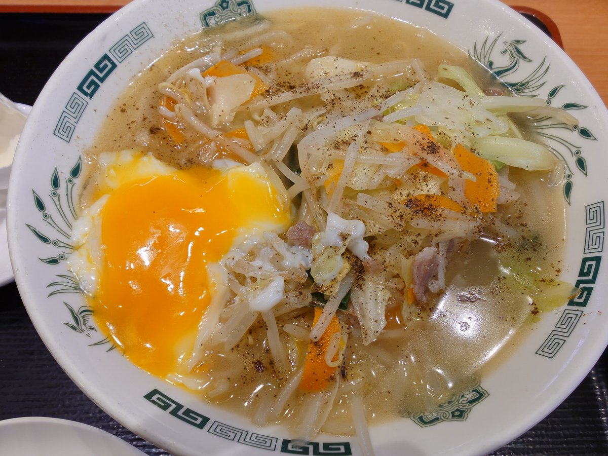 vej045532's tweet photo. EVの開けるボタンを押すつもりが閉めるを押していたので、野菜たっぷりタンメン温玉乗せ　@日高屋 つつじヶ丘 https://t.co/aTMCKooG8d