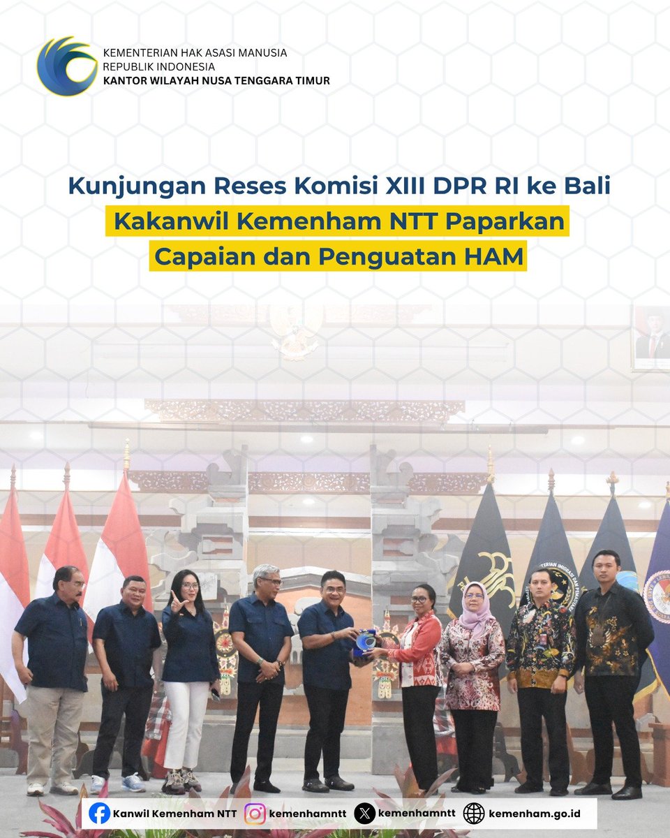 kemenhamntt's tweet photo. Kunjungan Reses Komisi XIII DPR RI ke Bali, Kakanwil Kemenham NTT Paparkan Capaian dan Penguatan HAM
Selengkapnya:
https://t.co/aqwMknjcoS https://t.co/QGzSKIXozY