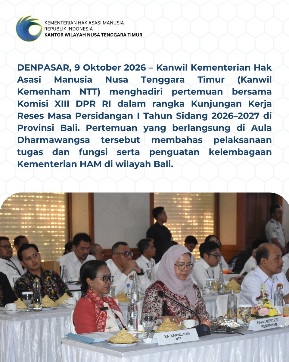 kemenhamntt's tweet photo. Kunjungan Reses Komisi XIII DPR RI ke Bali, Kakanwil Kemenham NTT Paparkan Capaian dan Penguatan HAM
Selengkapnya:
https://t.co/aqwMknjcoS https://t.co/QGzSKIXozY