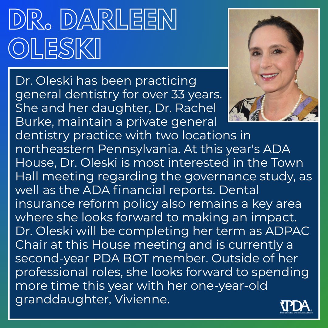 padentalassn's tweet photo. @AmerDentalAssn Meet Your Delegation!

Today we introduce Drs. Darleen Oleski, Jay Freedman and Stanley Markiewicz.

#PDAproud #ADAScientificSession2026 https://t.co/c3GhQKgIzU