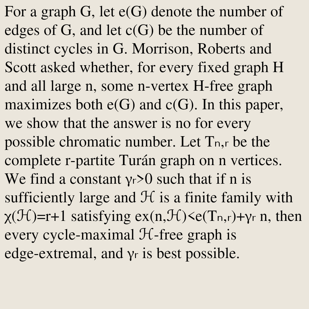 MCombinatorics's tweet photo. Sharp linear Turán remainders for cycle and edge extremality

Jifu Lin, Xiaolin Wang, Guangmiao Yu
https://t.co/eWBRGUsvdZ [𝚖𝚊𝚝𝚑.𝙲𝙾] https://t.co/3PE485n89n