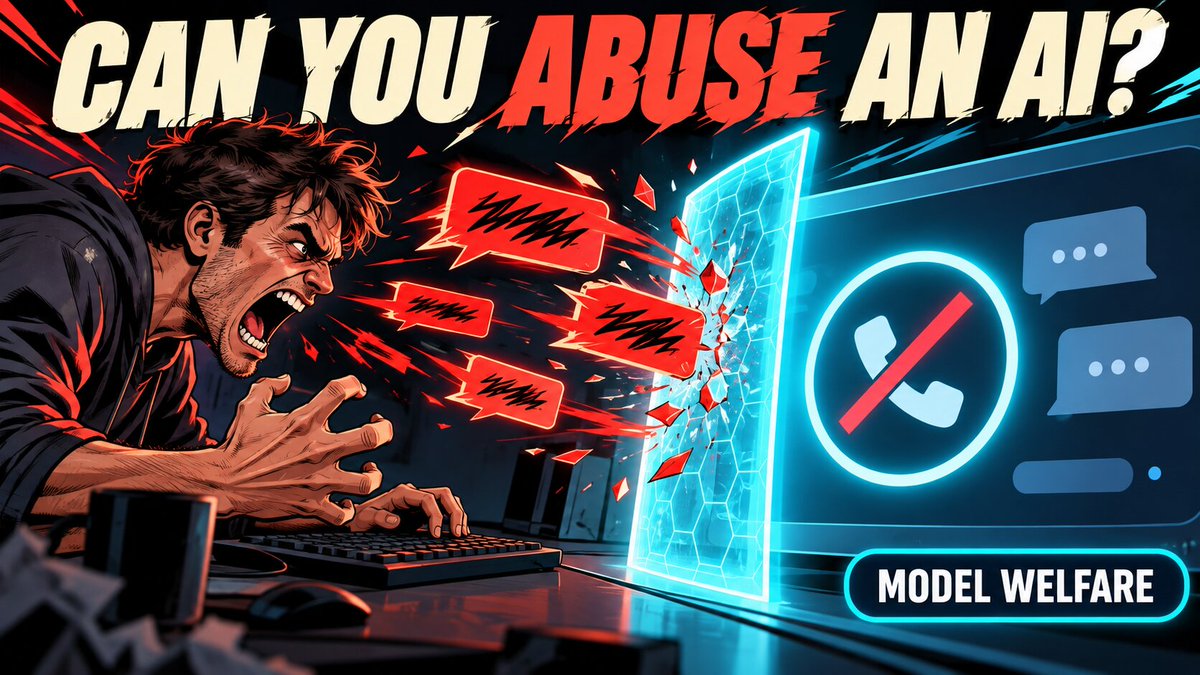 dadgogo_com's tweet photo. Can you abuse an AI?
Anthropic’s policy bans sustained, needless cruelty toward Claude.
The debate has a name: model welfare — whether an AI could ever have morally relevant experiences, and whether how we treat it should matter.
https://t.co/AafefPoZeb https://t.co/ITYhdDIOsu
