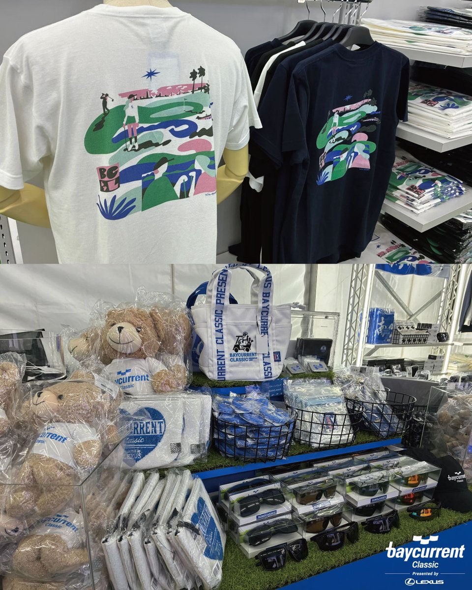 Baycurrent_Clsc's tweet photo. 大会3日目、本日も晴れ予報☀️

会場のOfficial Merchandiseでは、アパレルからぬいぐるみ、サングラス、バッグまで、幅広いグッズを取り揃えています🧸🕶️👕

観戦の合間に、ぜひ立ち寄ってみてください。

🛒オンラインストアでもチェックできます！
https://t.co/8qPgq05PgF

#PGATour
#BaycurrentClassicPresentedbyLEXUS
#ベイカレントＣレクサス