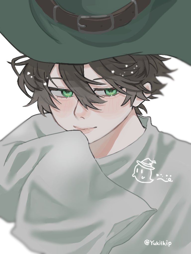 Yukilkip's tweet photo. #緑色さんご自由にどうぞ 
可愛く描けた👻ｸﾝ https://t.co/6kYUWdiIPl